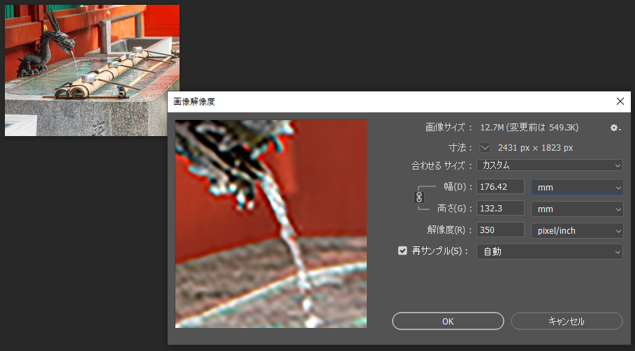 荒いまま大きくした画像