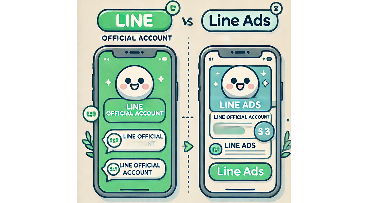 「LINE公式アカウント」と「LINE広告」のイメージ