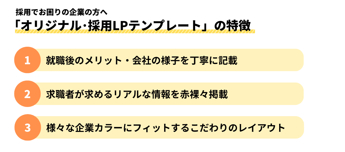 採用LPテンプレートの特徴の画像